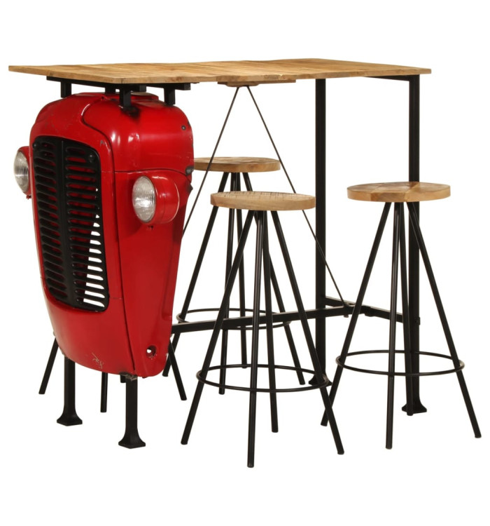Ensemble de bar 5 pcs bois de manguier massif | Mobilier & Déco