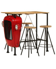 Ensemble de bar 5 pcs bois de manguier massif | Mobilier & Déco