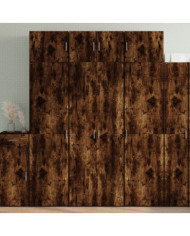 Armoire de rangement chêne fumé 70x42,5x225cm bois d'ingénierie | Mobilier & Déco