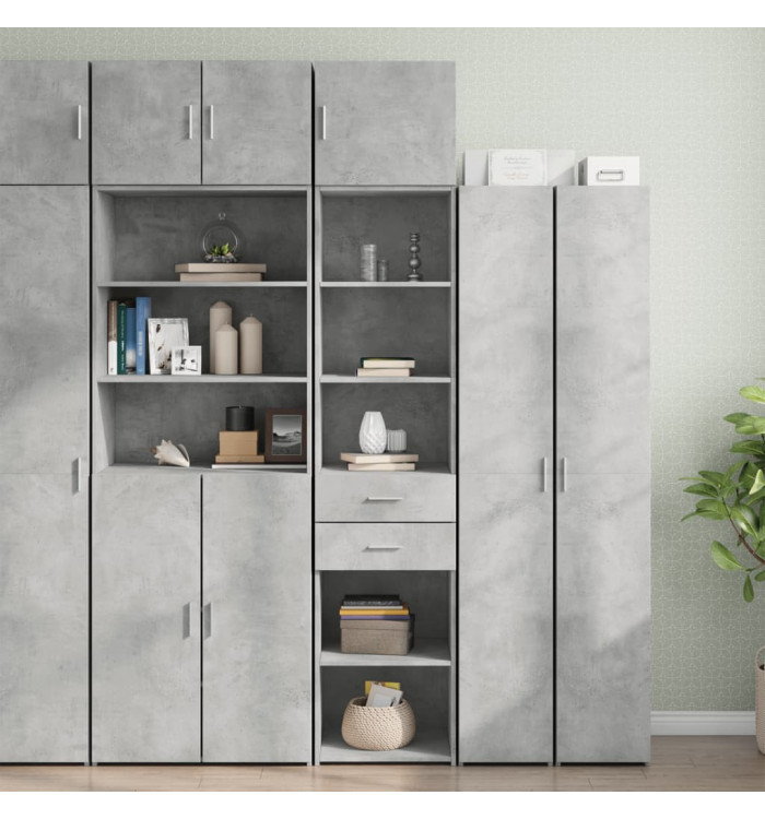Armoire de rangement mince gris béton 45x42,5x225 cm | Mobilier & Déco