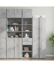 Armoire de rangement mince gris béton 45x42,5x225 cm | Mobilier & Déco