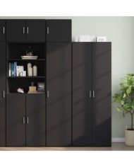 Armoire de rangement mince noir 45x42,5x225cm bois d'ingénierie | Mobilier & Déco