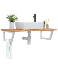 Étagère de vasque murale acier et bois de chêne massif | Mobilier & Déco