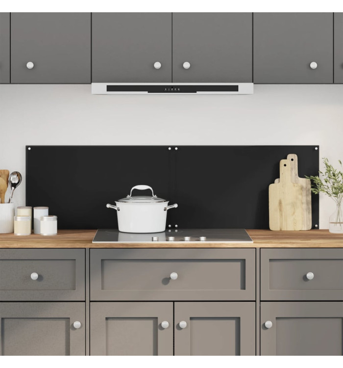 Dosserets de cuisine 2 pcs noir 70x60 cm verre trempé | Mobilier & Déco