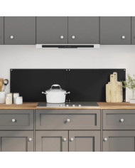 Dosserets de cuisine 2 pcs noir 70x60 cm verre trempé | Mobilier & Déco
