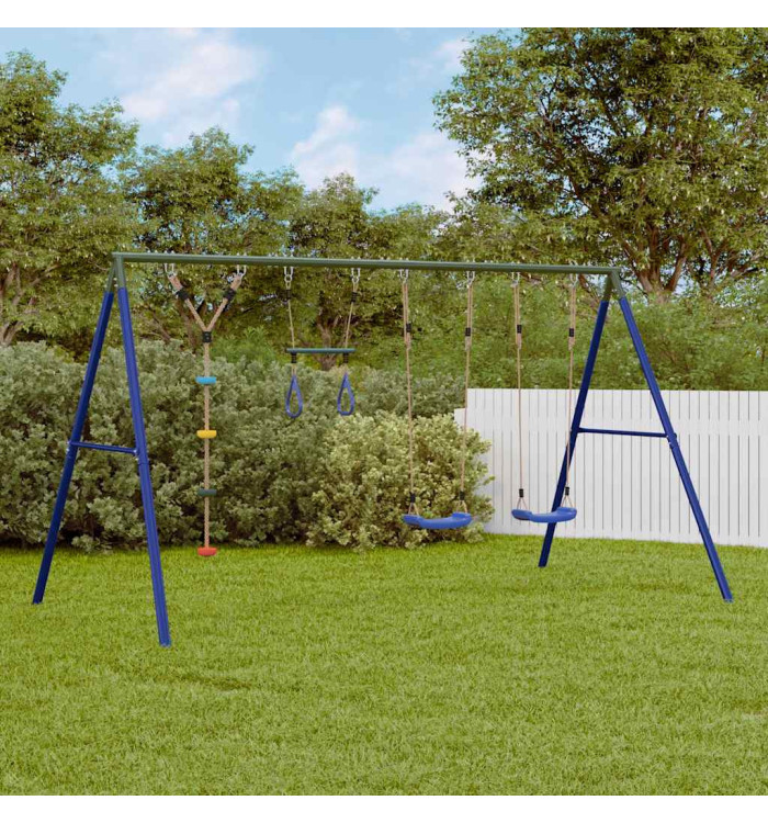 Jeu d'extérieur avec balançoires, trapèze et corde à disque | Mobilier & Déco