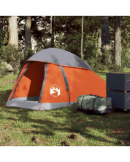 Tente de camping à dôme 1 personne gris et orange imperméable | Mobilier & Déco
