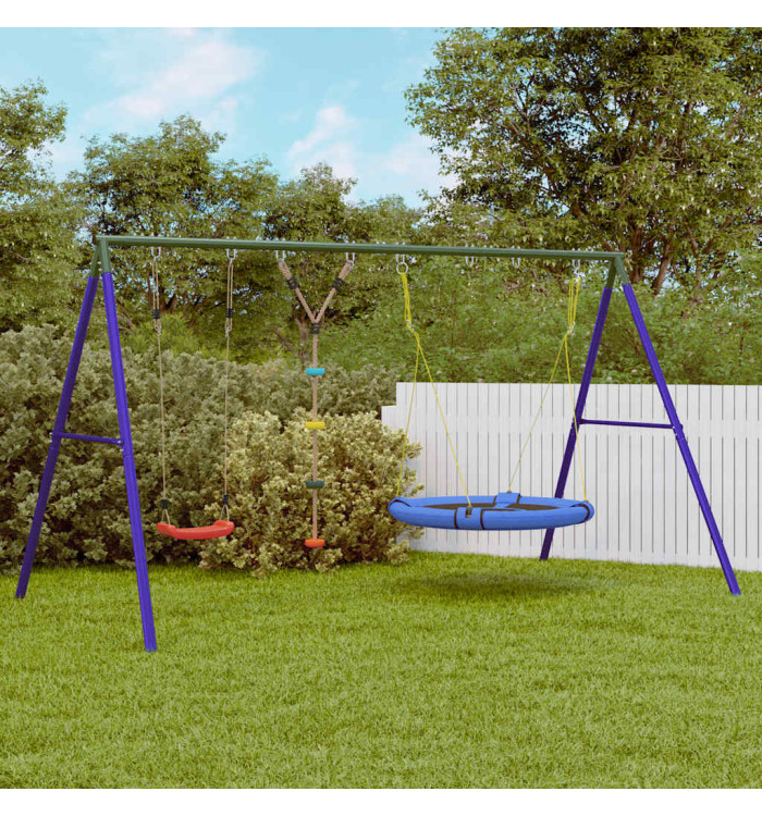 Jeu extérieur avec balançoire, balançoire à disque et soucoupe | Mobilier & Déco