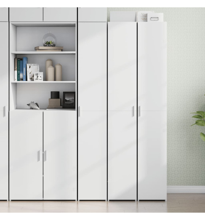 Buffet haut blanc 30x42,5x185 cm bois d'ingénierie | Mobilier & Déco