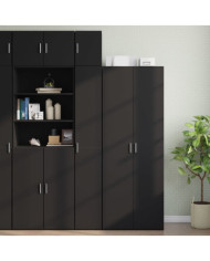 Armoire de rangement mince noir 30x42,5x225cm bois d'ingénierie | Mobilier & Déco