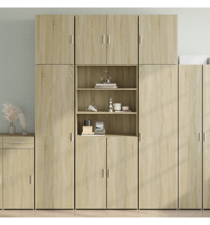 Buffet haut chêne sonoma 80x42,5x249 cm bois d'ingénierie | Mobilier & Déco