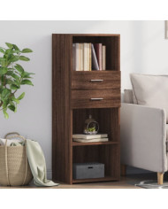 Buffet haut chêne marron 45x42,5x124 cm bois d'ingénierie | Mobilier & Déco
