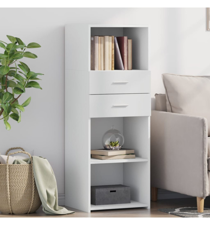 Buffet haut blanc 45x42,5x124 cm bois d'ingénierie | Mobilier & Déco