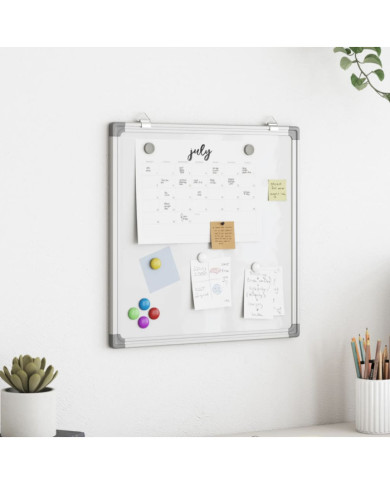 Tableau blanc magnétique 60x60x1,7 cm aluminium | Mobilier & Déco