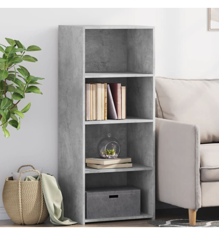 Buffet haut gris béton 50x41x124 cm bois d'ingénierie | Mobilier & Déco