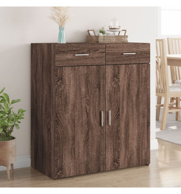 Buffet chêne marron 80x42,5x93 cm bois d'ingénierie | Mobilier & Déco