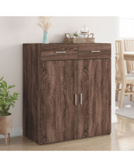 Buffet chêne marron 80x42,5x93 cm bois d'ingénierie | Mobilier & Déco