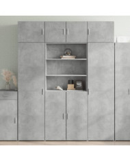 Armoire de rangement gris béton 80x42,5x225cm bois d'ingénierie | Mobilier & Déco