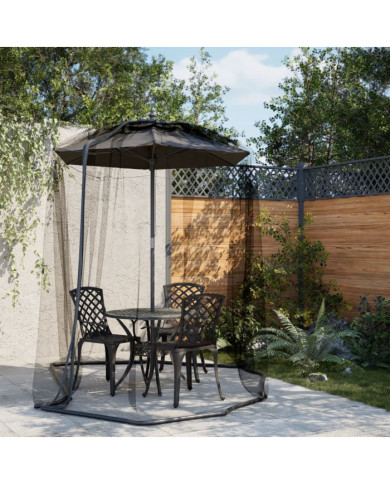 Moustiquaire pour parasol 220 maille noir Φ300x230 cm | Mobilier & Déco