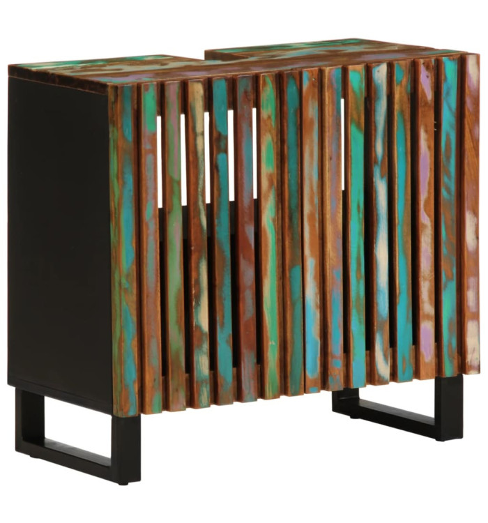 Armoire lavabo de salle de bain 62x34x58cm bois massif d'acacia | Mobilier & Déco
