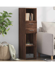 Buffet haut chêne marron 30x42,5x124 cm bois d'ingénierie | Mobilier & Déco