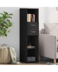 Buffet haut noir 30x42,5x124 cm bois d'ingénierie | Mobilier & Déco