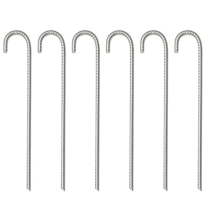 Piquets de tente 6 pcs 37 cm Ø10 mm acier galvanisé | Mobilier & Déco