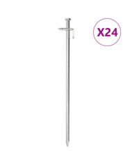 Piquets de tente 24 pcs 30 cm 8 mm acier galvanisé | Mobilier & Déco