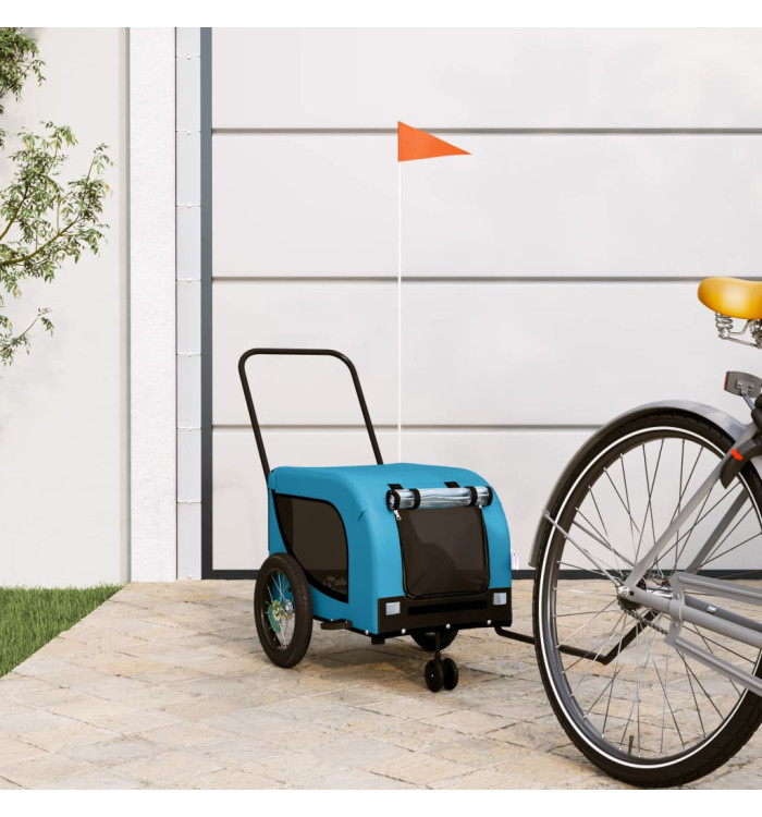 Remorque de vélo pour animaux de compagnie bleu et noir | Mobilier & Déco