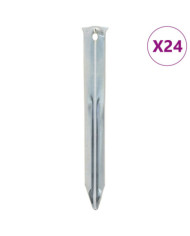 Piquets de tente 24 pcs 17 cm Ø20 mm acier galvanisé | Mobilier & Déco