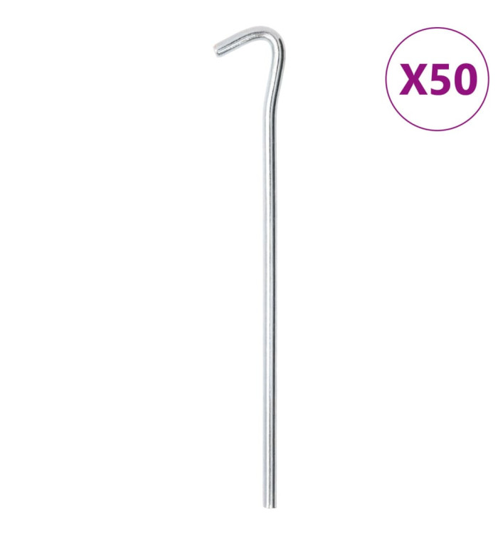 Piquets de tente 50 pcs 23 cm Ø7 mm acier galvanisé | Mobilier & Déco