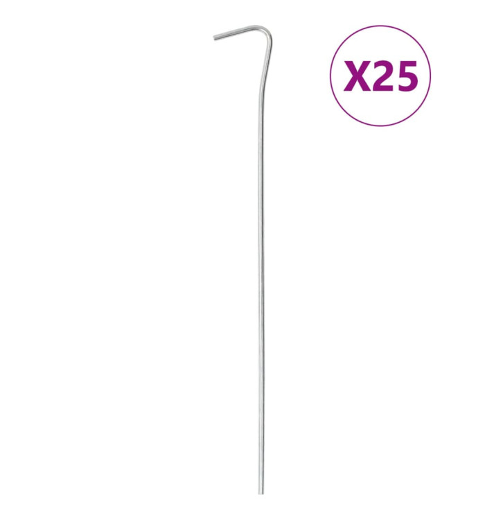 Piquets de tente 25 pcs 23 cm Ø3 mm acier galvanisé | Mobilier & Déco