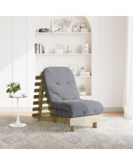 Canapé-lit futon avec matelas 60x206x11 cm bois de pin imprégné | Mobilier & Déco