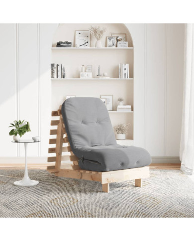 Canapé-lit futon avec matelas 60x206x11 cm bois massif de pin | Mobilier & Déco