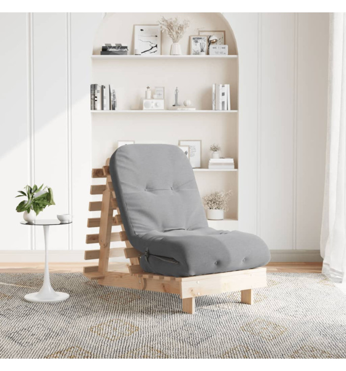 Canapé-lit futon avec matelas 60x206x11 cm bois massif de pin | Mobilier & Déco