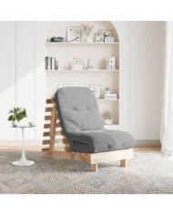 Canapé-lit futon avec matelas 60x206x11 cm bois massif de pin | Mobilier & Déco