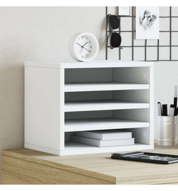 Organisateur de bureau blanc 36x26x29,5 cm bois d'ingénierie | Mobilier & Déco
