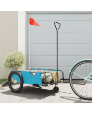 Remorque de vélo bleu et noir tissu oxford et fer | Mobilier & Déco