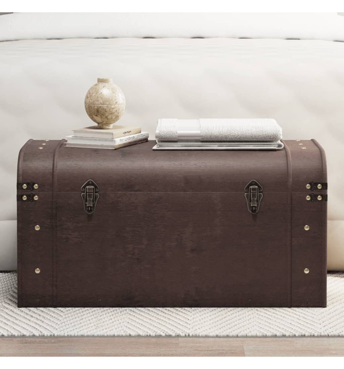 Coffre à trésors avec loquets marron foncé contreplaqué | Mobilier & Déco