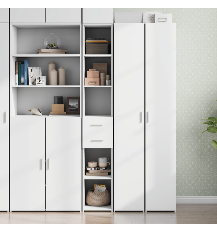 Buffet haut blanc 30x42,5x185 cm bois d'ingénierie | Mobilier & Déco