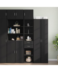 Armoire de rangement mince noir 40x42,5x225cm bois d'ingénierie | Mobilier & Déco