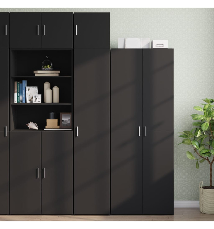 Armoire de rangement mince noir 40x42,5x225cm bois d'ingénierie | Mobilier & Déco