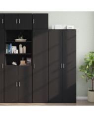 Armoire de rangement mince noir 40x42,5x225cm bois d'ingénierie | Mobilier & Déco
