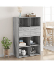 Buffet haut sonoma gris 80x42,5x124 cm bois d'ingénierie | Mobilier & Déco