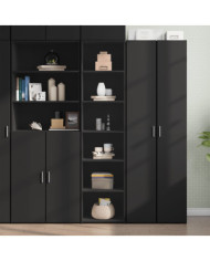 Buffet haut noir 45x41x185 cm bois d'ingénierie | Mobilier & Déco