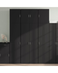 Buffet haut noir 80x42,5x249 cm bois d'ingénierie | Mobilier & Déco