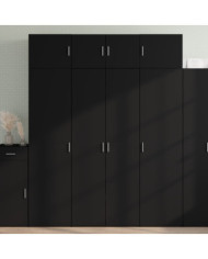 Buffet haut noir 80x42,5x185 cm bois d'ingénierie | Mobilier & Déco