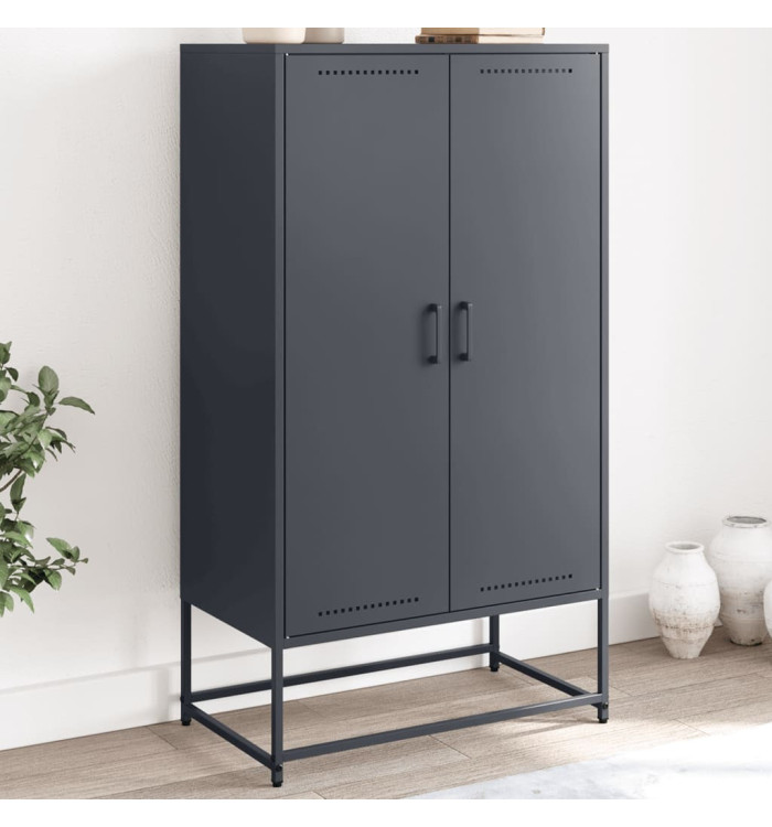 Buffet haut anthracite 68,5x38,5x123,5 cm acier | Mobilier & Déco