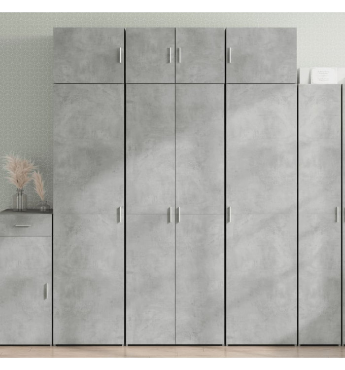 Armoire de rangement gris béton 70x42,5x225cm bois d'ingénierie | Mobilier & Déco
