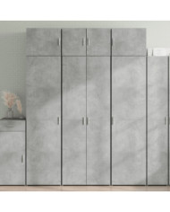 Armoire de rangement gris béton 70x42,5x225cm bois d'ingénierie | Mobilier & Déco